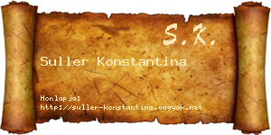 Suller Konstantina névjegykártya